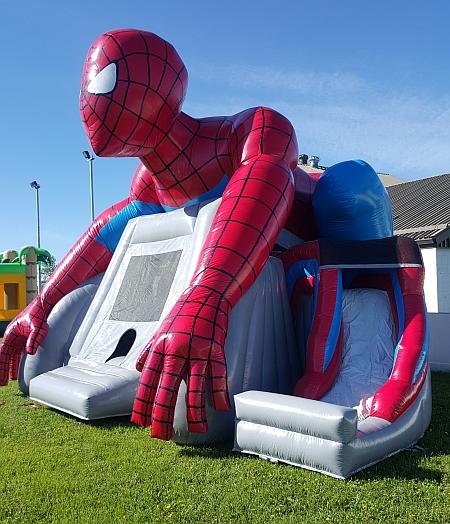 Spiderman Theme Bouncy Castle with Slide